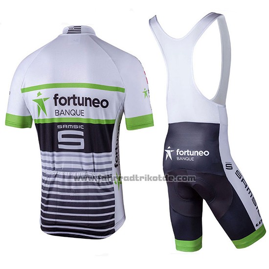 2018 Fahrradbekleidung Fortuneo Samsic Wei Trikot Kurzarm und Tragerhose